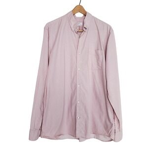 GAP Slim Fit Stretch‎ Soft Poplin Mauve White Floral Button Down Shirt XL